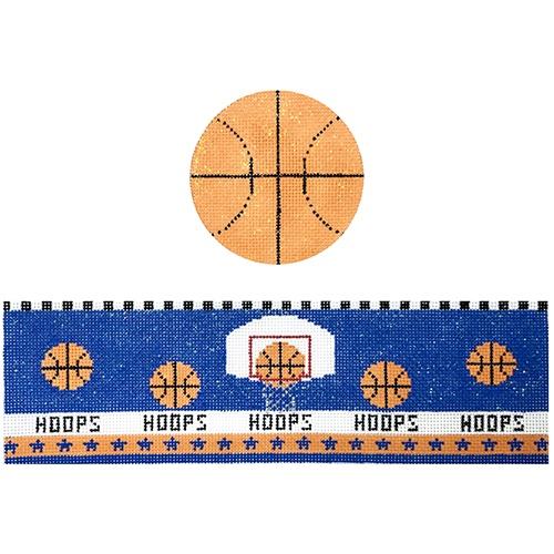 Basketball Hinged Box with Hardware Painted Canvas Funda Scully
