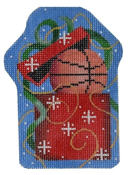 Santa Loves Basketball Needlepoint Ornament Kit