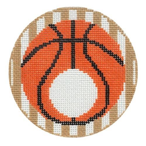 Basketball Round Painted Canvas Rachel Donley