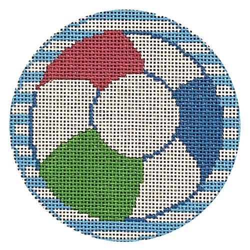 Beach Ball Round Painted Canvas Rachel Donley - 1