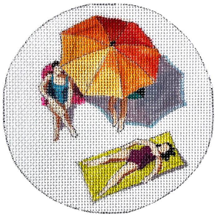 Beach Breakers Round Painted Canvas Colors of Praise - 1