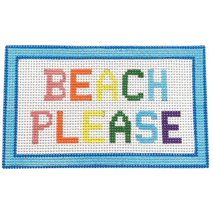 Beach Please Painted Canvas Atlantic Blue Canvas