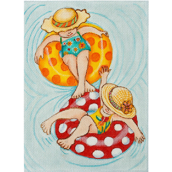 Beach & Sea: Inner Tube Ladies Painted Canvas Painted Pony Designs - 1
