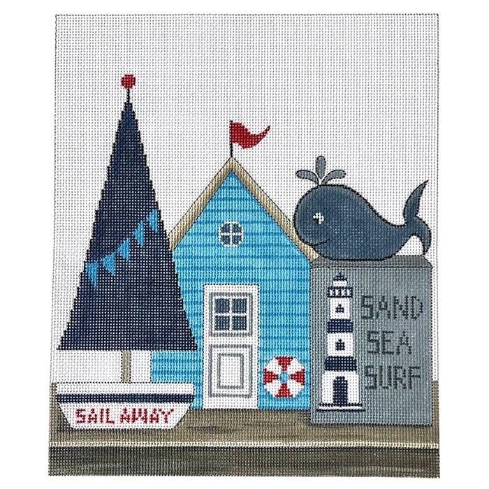 Beach Shelf Painted Canvas Alice Peterson Company