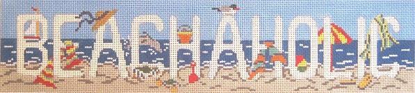 Beachaholic on 13 Painted Canvas Needle Crossings