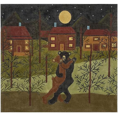 Bears Dancing in the Moonlight Painted Canvas Ewe & Eye