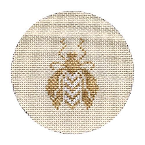 Bee Round on Cream Painted Canvas Associated Talents - 1