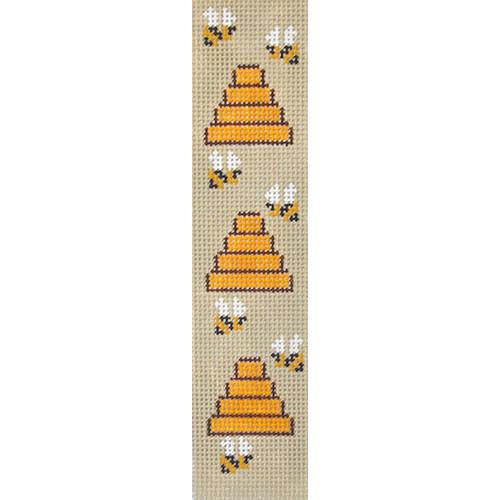 Bee Skep Bookmark Painted Canvas J. Child Designs 