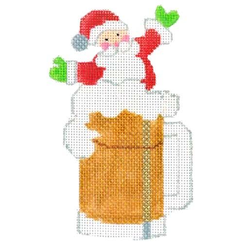 Beer Stein Santa Painted Canvas The Princess & Me