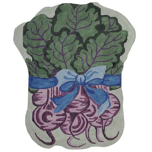 Beets Bunch Pillow Painted Canvas Silver Needle - 1