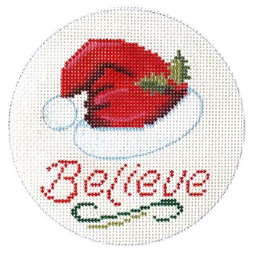 Believe Santa Hat Painted Canvas Alice Peterson Company - 1