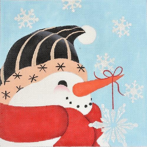 Believe Snowman Painted Canvas Danji Designs - 1