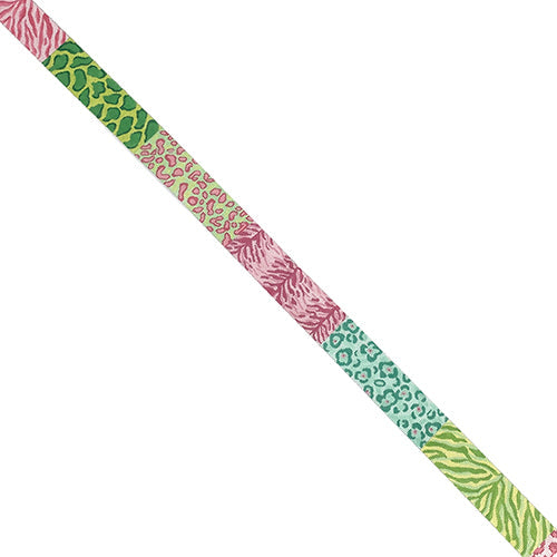 Belt Animal Patterns Patchwork Pinks/Greens Painted Canvas Kate Dickerson Needlepoint Collections - 1