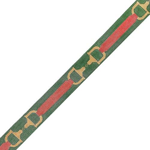 Belt - Snaffle Bits in Gucci Colors Painted Canvas Kate Dickerson Needlepoint Collections