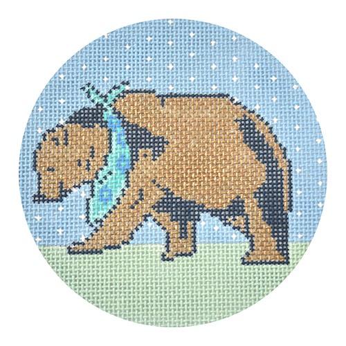 Benjamin the Bear Round Painted Canvas Thorn Alexander