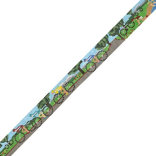 Bicycle Scene Belt Painted Canvas The Meredith Collection