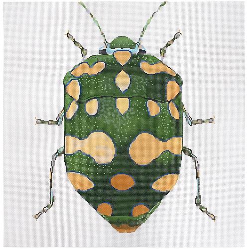 Big Bug Green & Yellow Painted Canvas The Meredith Collection - 1