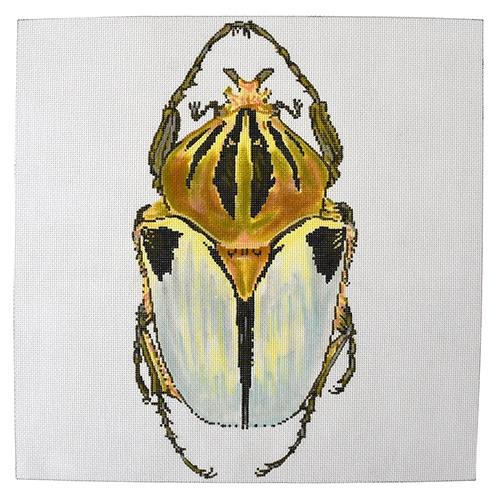 Big Bug White and Gold Painted Canvas The Meredith Collection - 1
