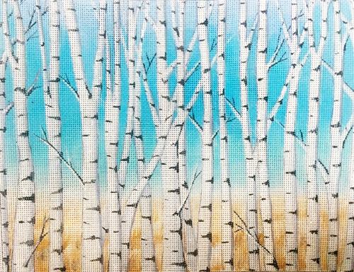 Birch Trees Painted Canvas Alice Peterson
