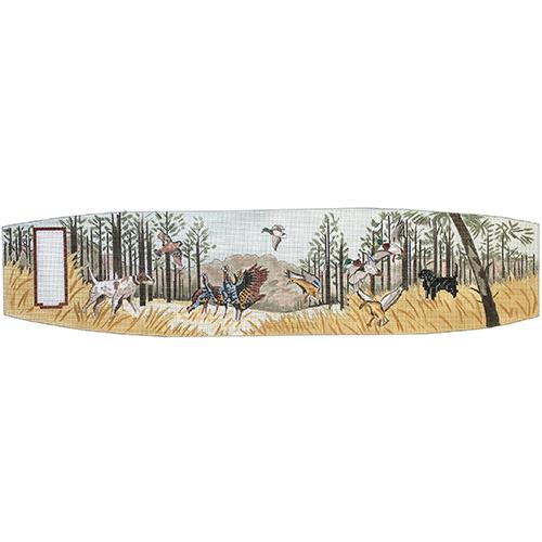 Bird Hunt Scene Cummerbund Painted Canvas The Meredith Collection - 1
