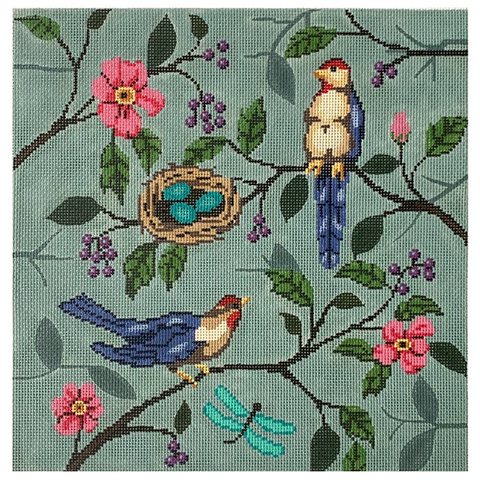 Bird of Paradise Pillow Painted Canvas Gayla Elliott