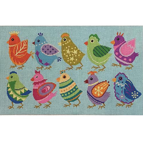 Birds Painted Canvas A Stitch in Time - 1