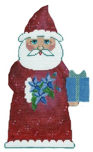 Birthstone Santa July Painted Canvas Labors of Love Needlepoint - 1