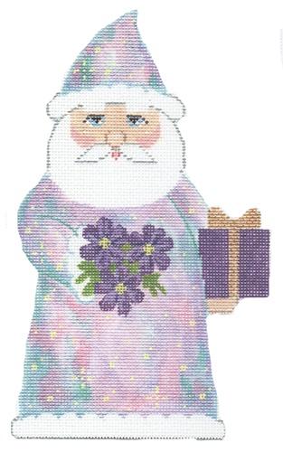 Birthstone Santa October Painted Canvas Labors of Love Needlepoint