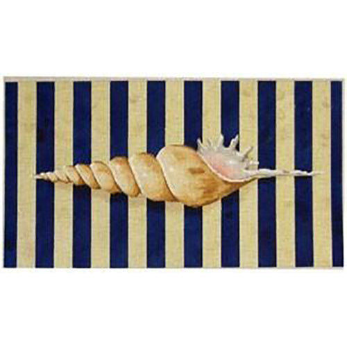 Bishops Mitre Shell on Stripes Painted Canvas Associated Talents - 1