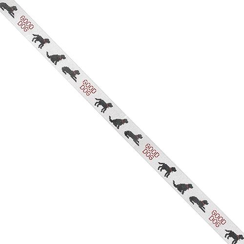 Black Lab Good Dog Belt Painted Canvas Silver Needle - 1
