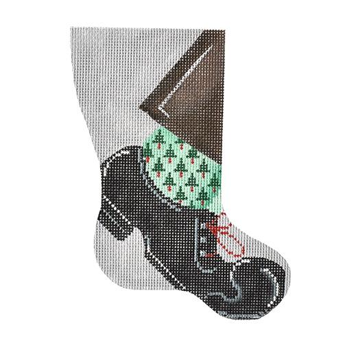 Black Oxford Mini Sock Painted Canvas Patti Mann - 1