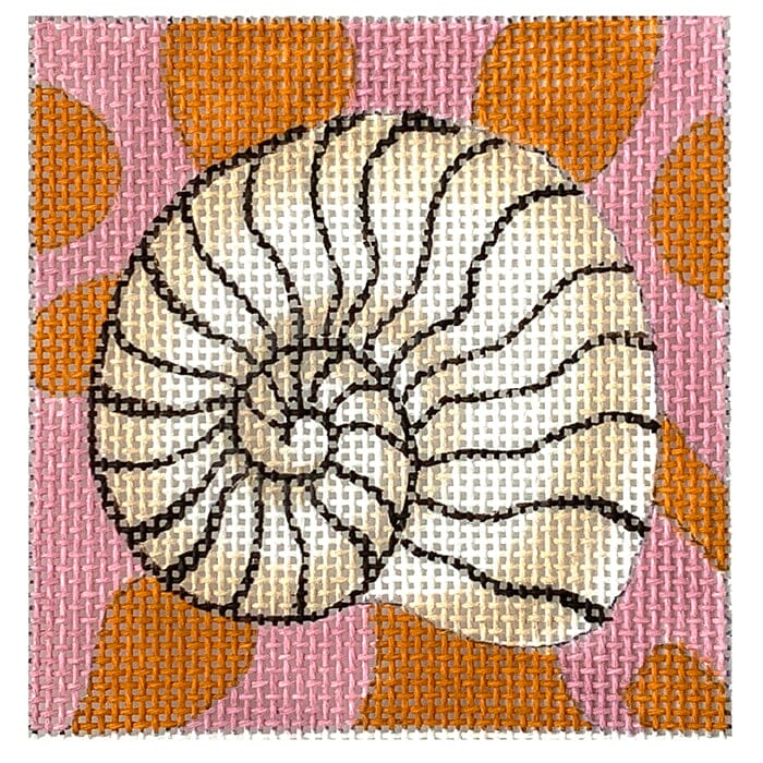 Black & White Seashell Insert Needlepoint.Com - 1