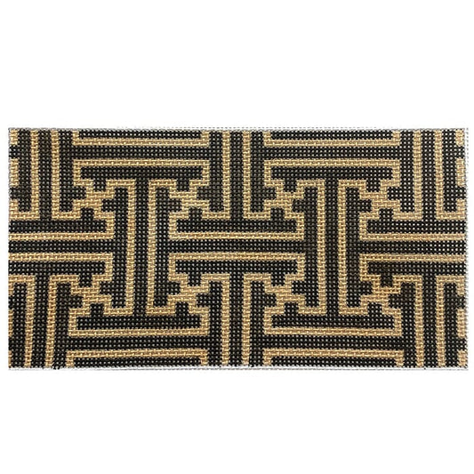 Black/Gold Fretwork Insert Painted Canvas Associated Talents 