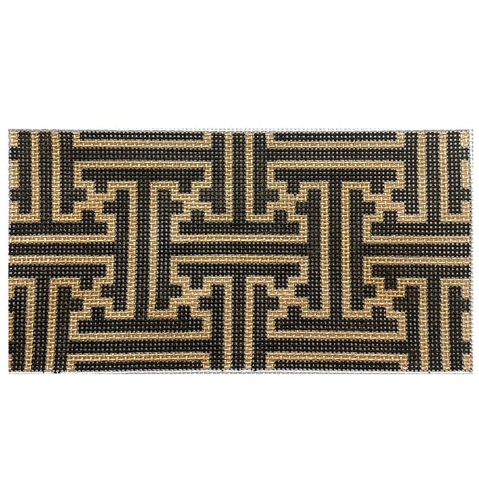 Black/Gold Fretwork Insert Painted Canvas Associated Talents - 1