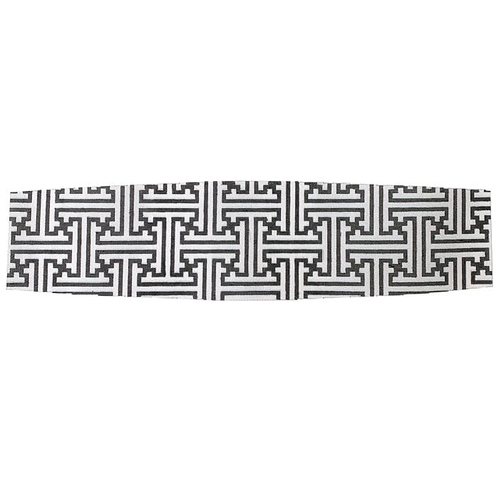 Black/White Fretwork Cummerbund Painted Canvas Associated Talents - 1