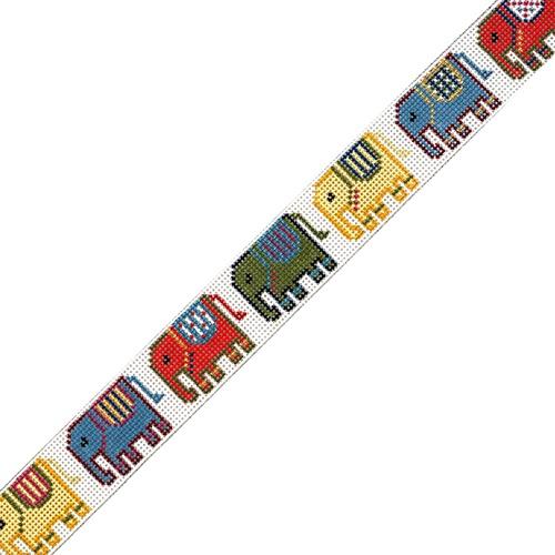 Blanketed Indian Elephants Belt on 18 Painted Canvas The Meredith Collection - 1