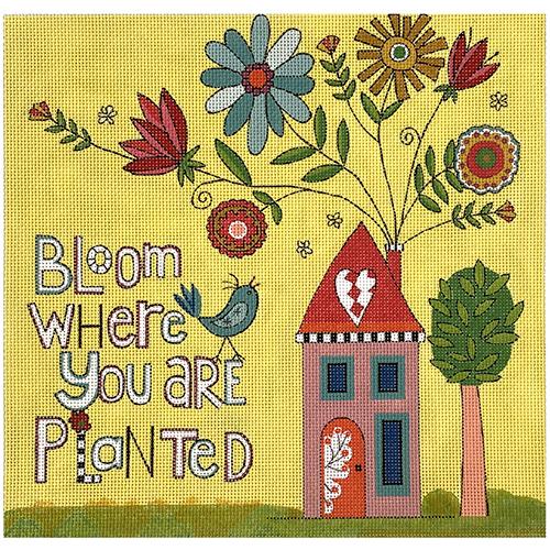 Bloom Where You Are Planted Painted Canvas Ewe & Eye - 1