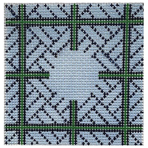 Blue and Green Jewelry Box Insert Painted Canvas KCN Designers - 1