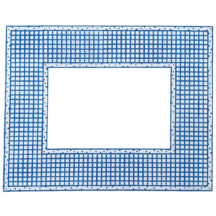 Blue and White Check Frame Painted Canvas Tina Griffin Designs - 1