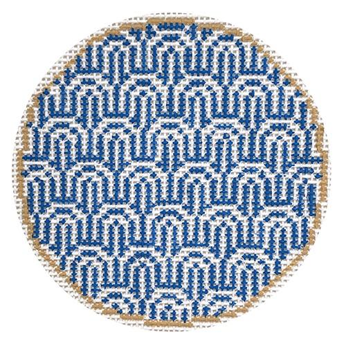Blue and White Insert Painted Canvas Anne Fisher Needlepoint LLC - 1
