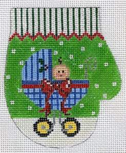 Blue Baby Carriage Mitten - Boy Painted Canvas The Meredith Collection