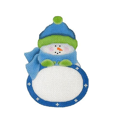 Blue Boy Snowbaby Plaque Painted Canvas Pepperberry Designs - 1