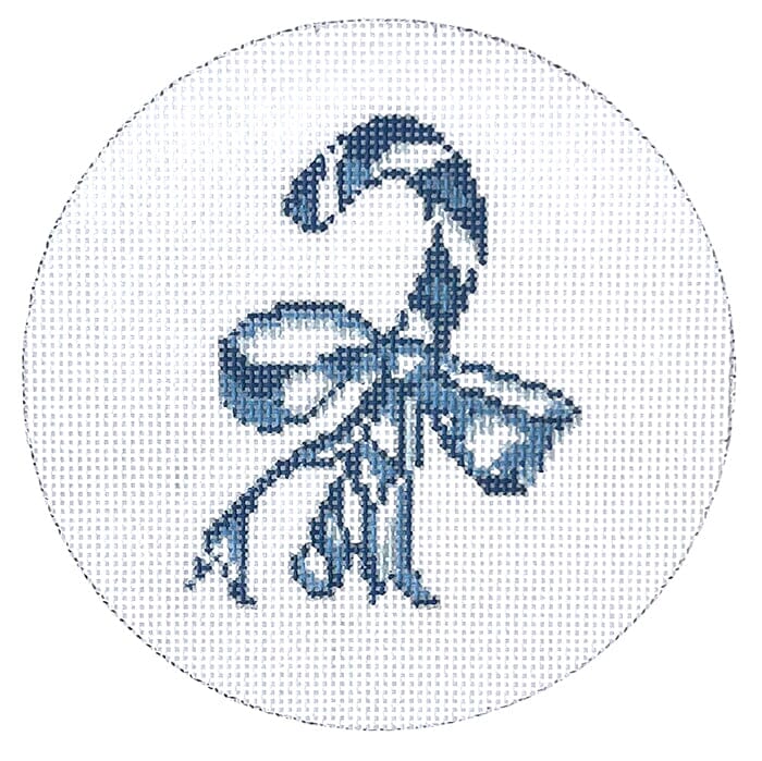 Blue Candy Cane Ornament Painted Canvas KCN Designers - 1