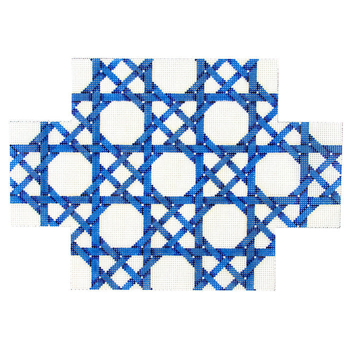 Blue Caning Pattern Brick Cover Painted Canvas Associated Talents - 1