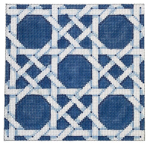 Blue Caning Square Painted Canvas Associated Talents - 1