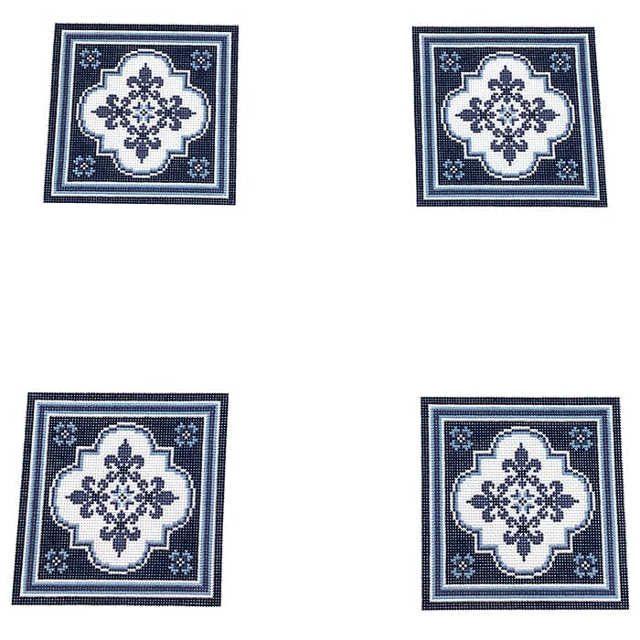 Blue Coasters Painted Canvas CanvasWorks - 1