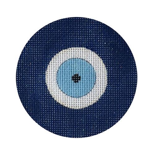 Blue Evil Eye with Bead Painted Canvas Funda Scully - 1