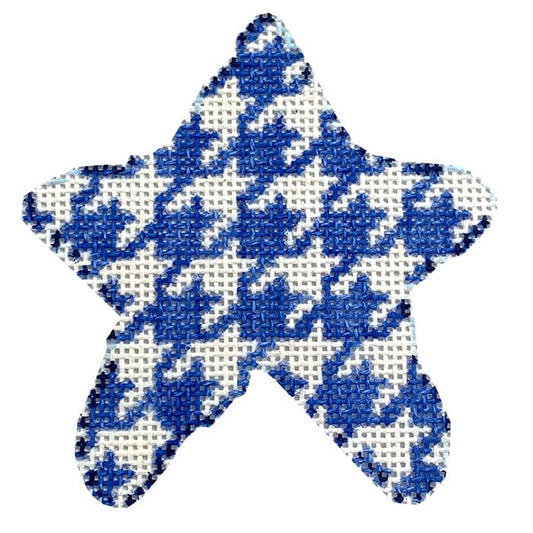 Blue Houndstooth Mini Star Painted Canvas Associated Talents 