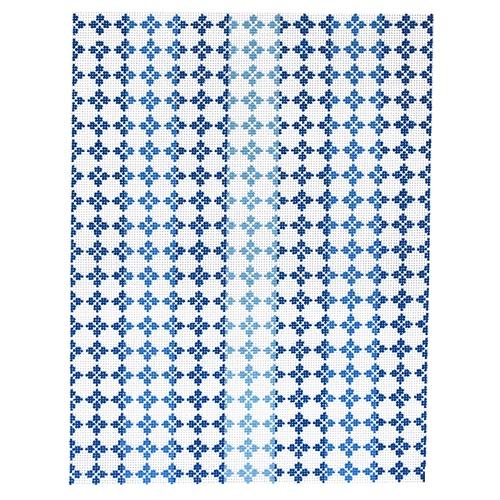 Blue Medallion Envelope Clutch Painted Canvas Anne Fisher Needlepoint LLC - 1