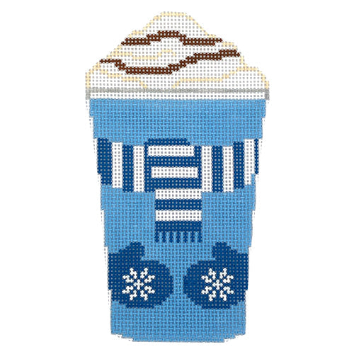 Blue Mittens Cup Painted Canvas Rachel Donley - 1